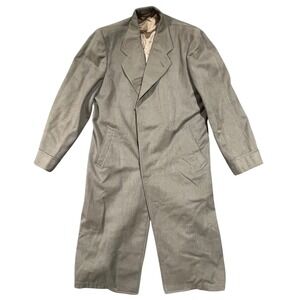 Vintage Curlee Clothes Wool Blend Overcoat Men's L‎ Brown Long Trench Coat NICE